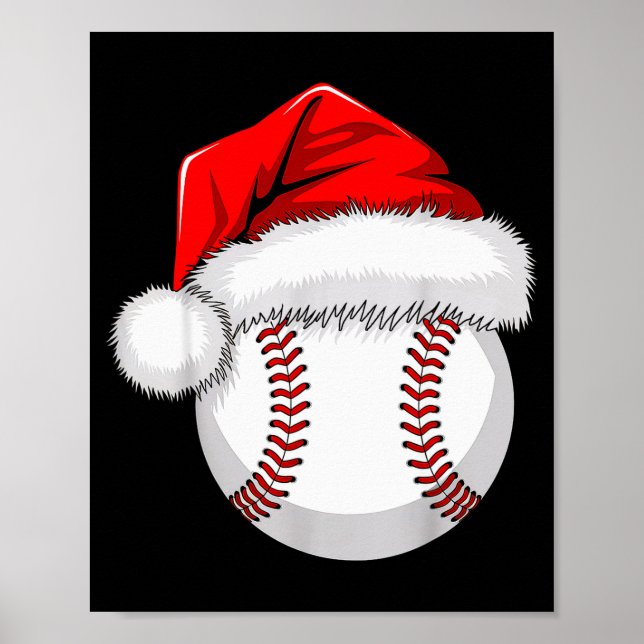 Affiche Funny Santa Hat Xmas Srt Lover Christmas Baseball  (Devant)