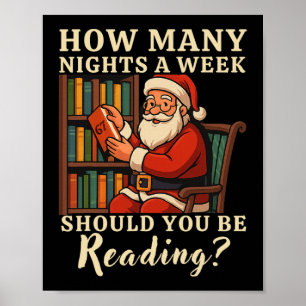 Affiche Funny Santa lisant 67 Meme Tee Noël Enseignant