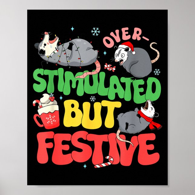 Affiche Funny Santa Ossums Overstimulated But Festive Xmas (Devant)
