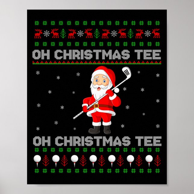 Affiche Funny Santa Playing Golf Srts Christmas  (Devant)