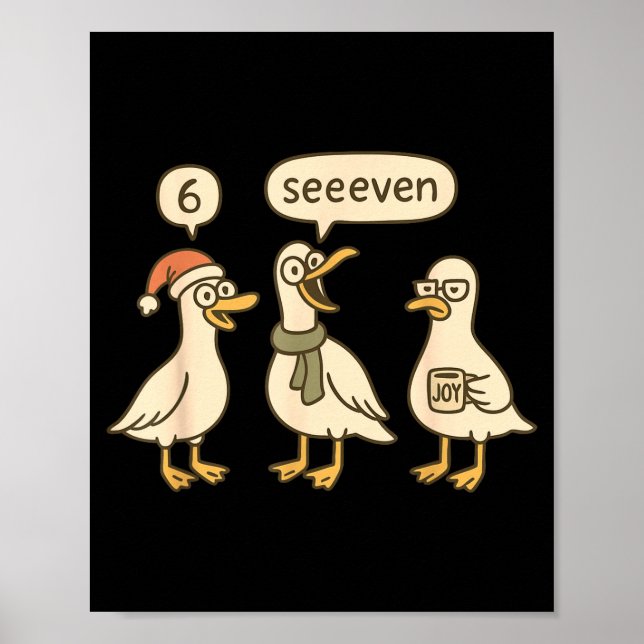 Affiche Funny Santa Silly Goose 6 7 Christmas Geese Six Se (Devant)