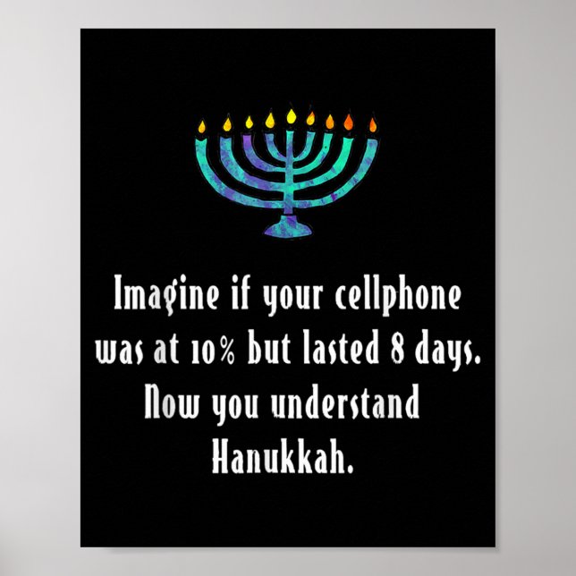 Affiche Funny Sarcastic Hanukkah Chanukah Cellphone Quote  (Devant)