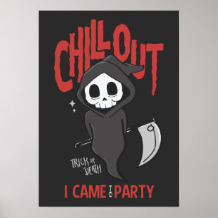Affiche Funny Sarcastique GrimReaper Halloween Party