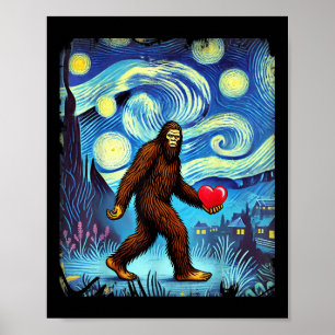 Affiche Funny Sasquatch Bigfoot Coeur Valentines Jour Garç