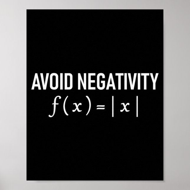 Affiche Funny Saying Avoid Negativity Math Equation Men Wo (Devant)