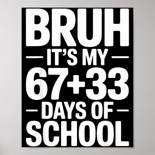 Affiche Funny School Countdown Saying Bruh Its My 67 33  (Devant)