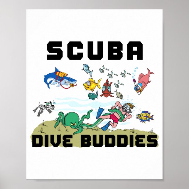 Affiche Funny Scuba Dive Buddy  (Devant)