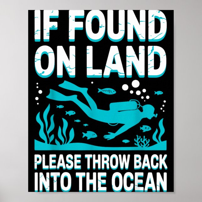 Affiche Funny Scuba Diving Art For Men Women Scuba Dive Sc (Devant)