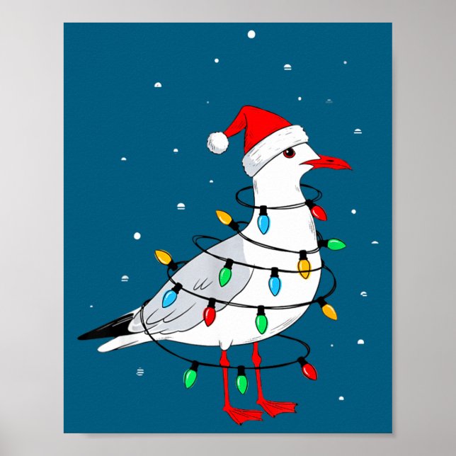 Affiche Funny Seagull Bird Christmas Animal Lover  (Devant)