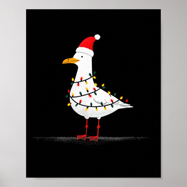 Affiche Funny Seagull Christmas Graphics Animal Lights Lov (Devant)