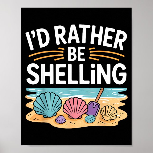 Affiche Funny Seashell Design For Men Women Sea Shell Seas (Devant)