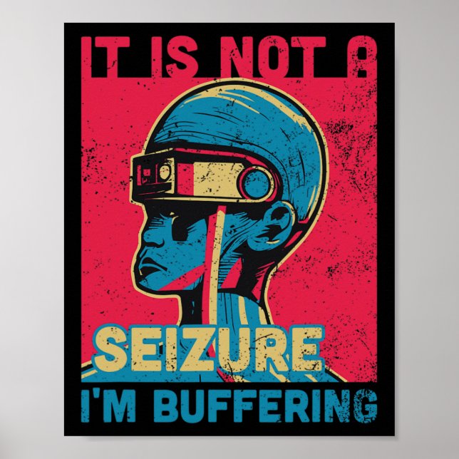 Affiche Funny Seizure - Purple Ribbon For Epilepsy Awarene (Devant)