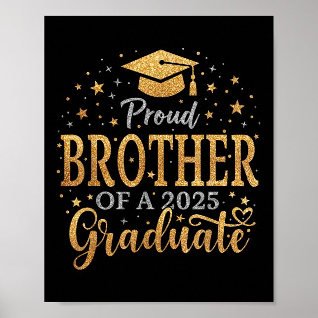 Affiche Funny Senior Fier Frère D'Un Cl De 2025 Graduat (Devant)