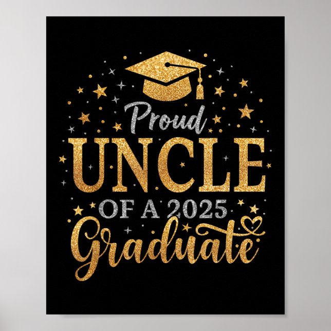 Affiche Funny Senior Fier Oncle D'Un Cl De 2025 Diplômé (Devant)