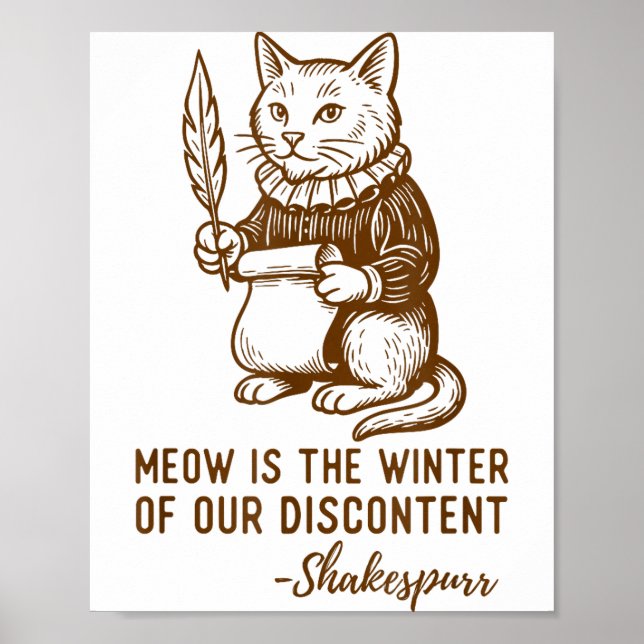Affiche Funny Shakespeare Quote Cat Shakespurr  (Devant)