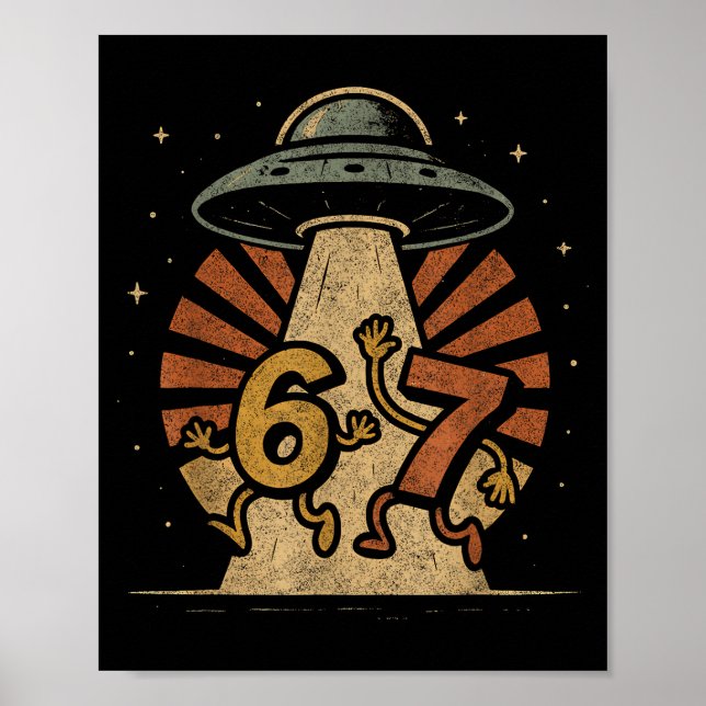Affiche Funny Six Seven 67 Meme Internet Meme Ufo Gen Alph (Devant)