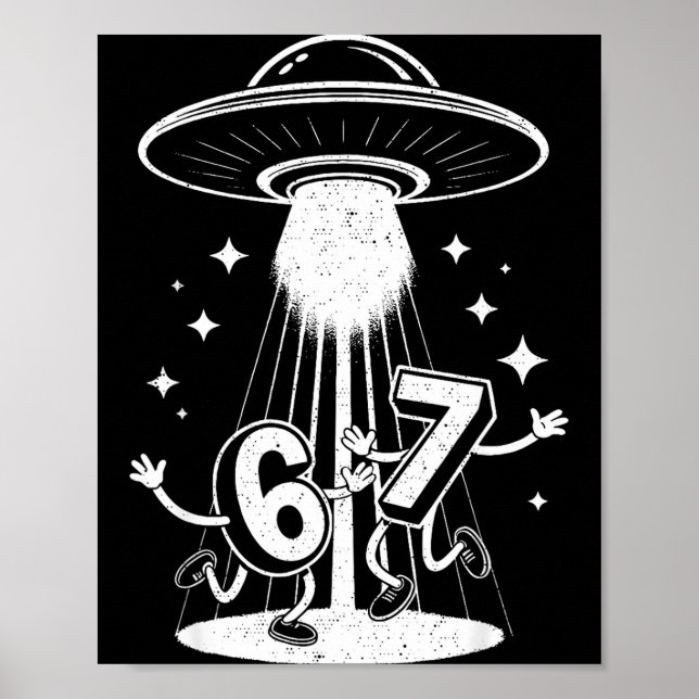 Affiche Funny Six Seven 67 Meme Internet Meme Ufo Gen Alph (Devant)