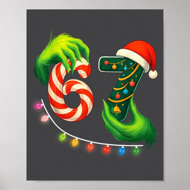 Affiche Funny Six Seven 67 Meme Santa Christmas Brainrot P (Devant)