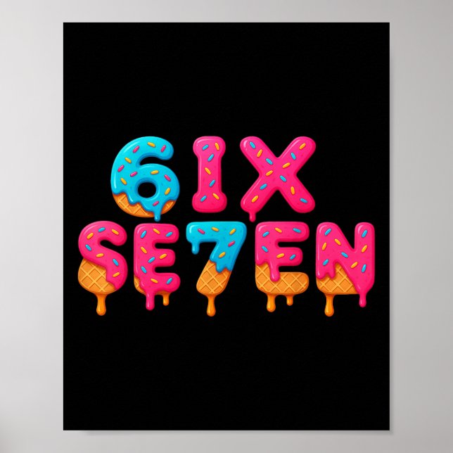 Affiche Funny Six Seven 6 7 Meme Design  (Devant)