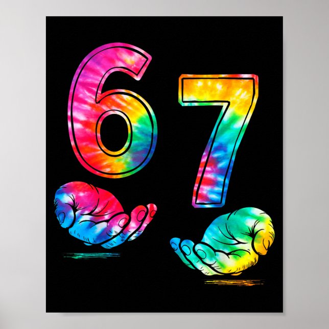 Affiche Funny Six Seven 6 7 Meme Gen Alpha Slang 6 7 Hands (Devant)