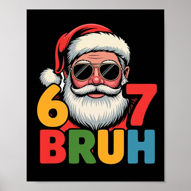 Affiche Funny Six Seven 6 7 Meme Santa Christmas Men Boys  (Devant)