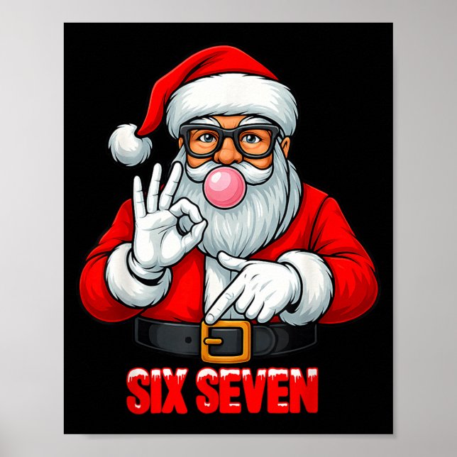 Affiche Funny Six Seven 6 7 Meme Santa Christmas Shirt Men (Devant)