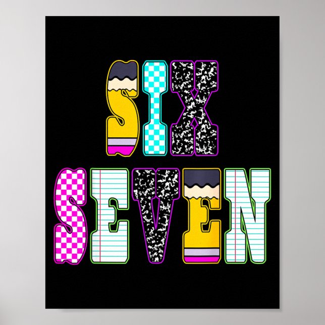 Affiche Funny Six Seven 6 7 Meme Teacher Design For Men Wo (Devant)