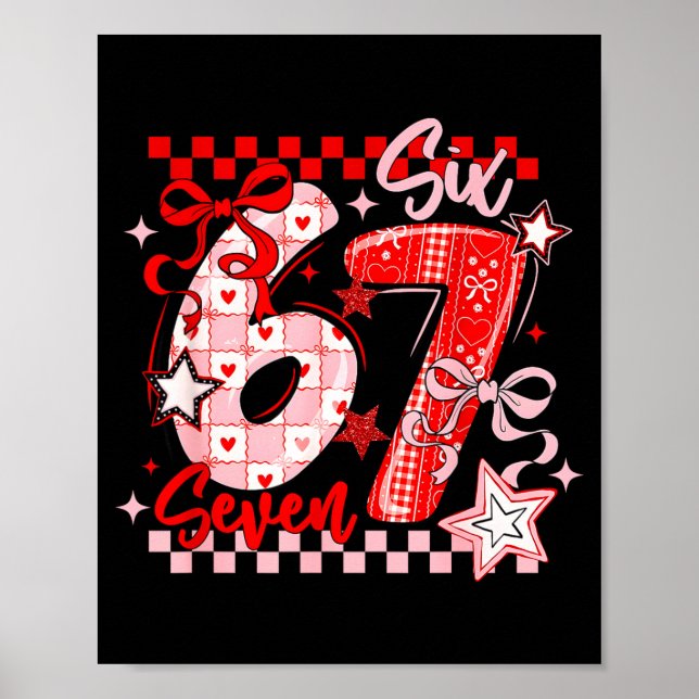 Affiche Funny Six Seven 6 7 Meme Valentine Girl  (Devant)