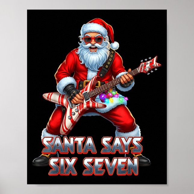 Affiche Funny Six Seven Christmas 6-7 Meme Santa 6 7 Santa (Devant)