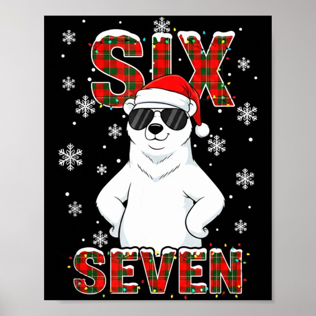 Affiche Funny Six Seven Lar Bear Christmas 67 Santa Hat Wi (Devant)