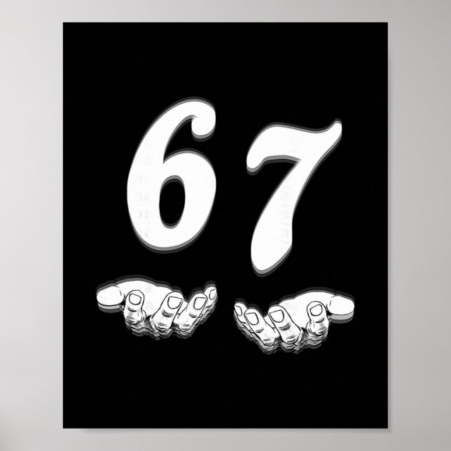 Affiche Funny Six Seven Meme Hands Gesture Gen Alpha Slang (Devant)