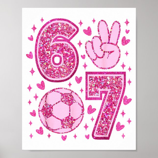 Affiche Funny Six Seven Soccer Valentines Day Men Women Ki (Devant)