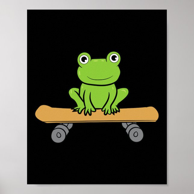 Affiche Funny Skateboarding Frog Funny Skateboard Frog Ska (Devant)