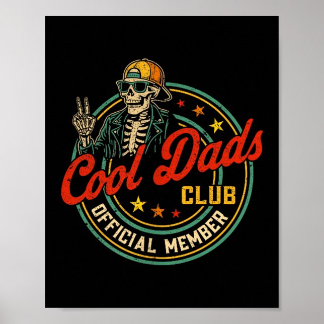 Affiche Funny Skeleton Member Cool Dads Club Father's Day  (Devant)