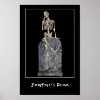 Funny Skeleton Tombstone Kids Room Personnalisé