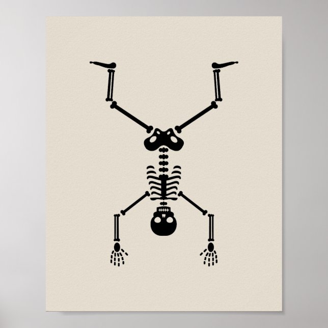 Affiche Funny skull doing handstand (Devant)