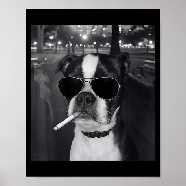 Affiche Funny Smoking Dog Meme Cigarette Gen Z Meme Dog Lo (Devant)