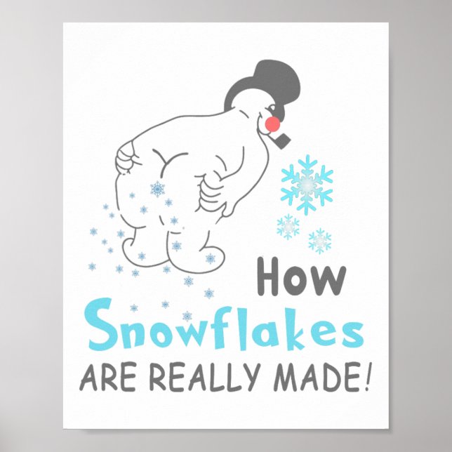 Affiche Funny Snow How Snowflakes Are Really Made  (Devant)