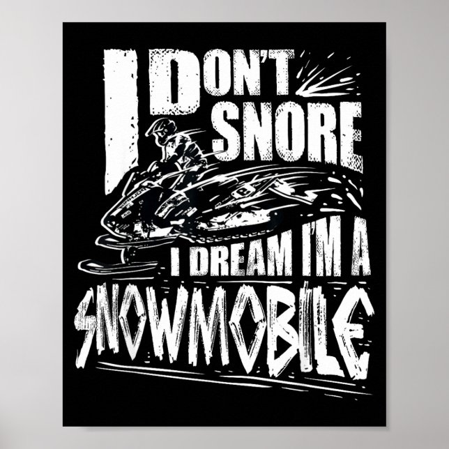 Affiche Funny Snowmobile Dream Snowmobile Driving  (Devant)