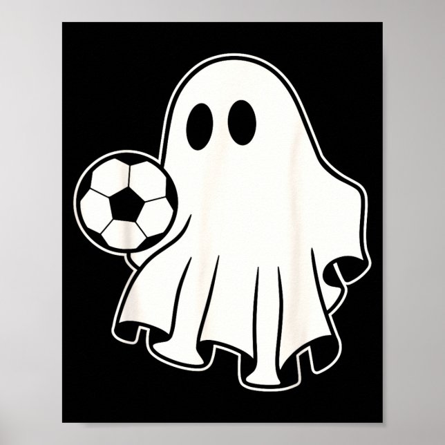 Affiche Funny Soccer Ghost Playing Soccer Lovers Halloween (Devant)