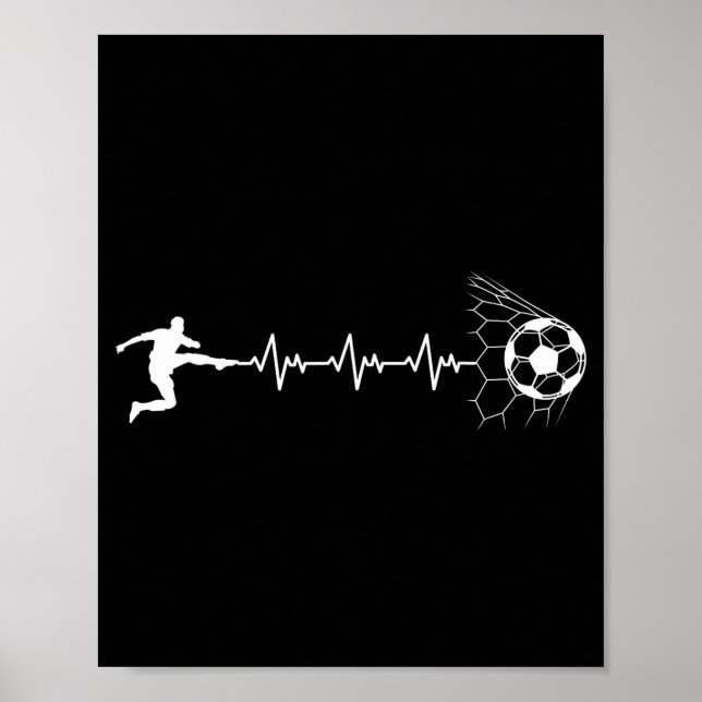 Affiche Funny Soccer Player Heart Pulse Graphic Srt Footba (Devant)