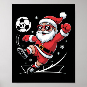 Affiche Funny Soccer Santa 67 Mème Noël Xmas Pyjamas