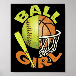 Affiche Funny Softball fille de basketball