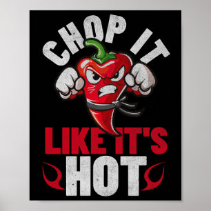 Affiche Funny Spicy Chili Karate Design Chili Poivre Humou