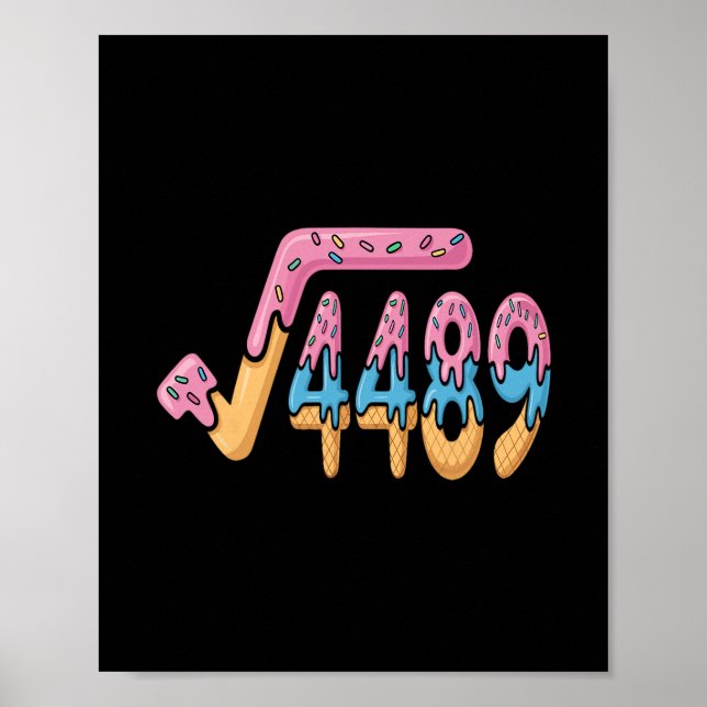 Affiche Funny Square Root 4489 Funny 67 Math Ice Cream Mem (Devant)