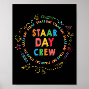 Affiche Funny Staar Day Crew Test enseignants Étudiants