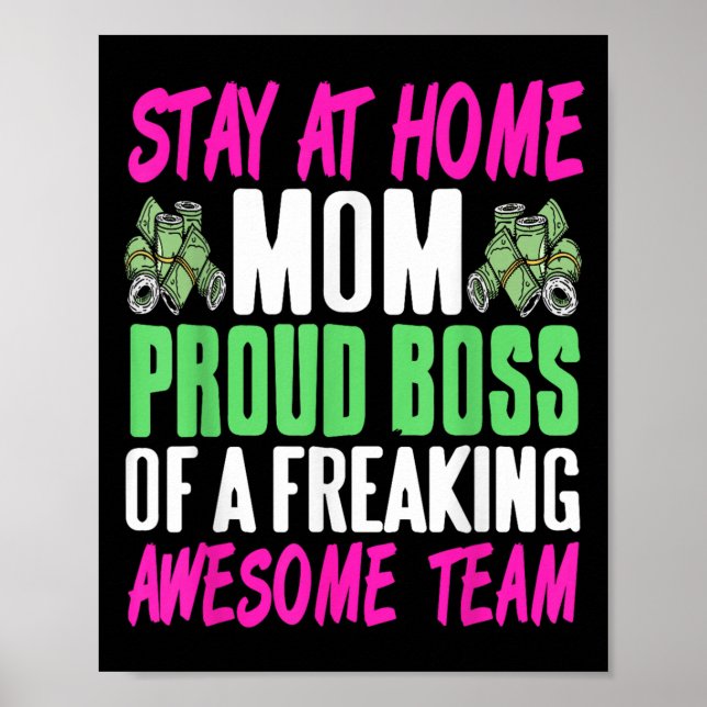 Affiche Funny Stay At Home Mom Boss Proud Of Awesome Famil (Devant)