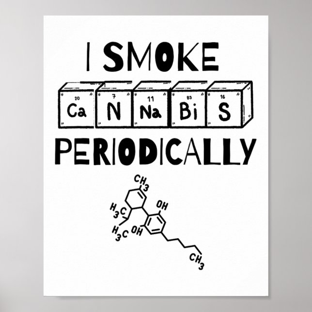 Affiche Funny Stoner Day Periodic Table Science Thc  (Devant)