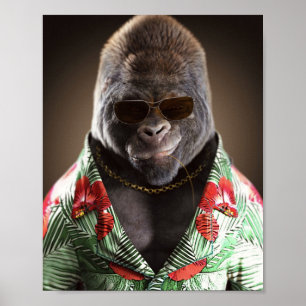 Affiche Funny Stylish Gorilla