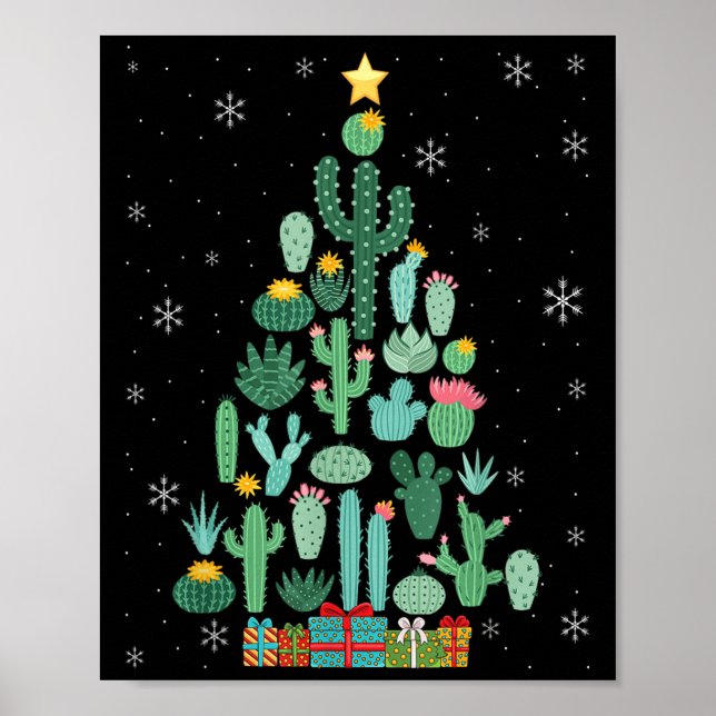Affiche Funny Succulent Jardin de Noël Cactus Gardener (Devant)